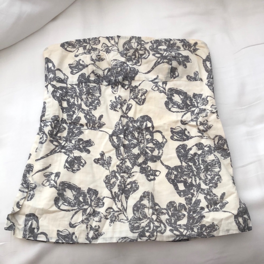 Jcrew floral strapless top